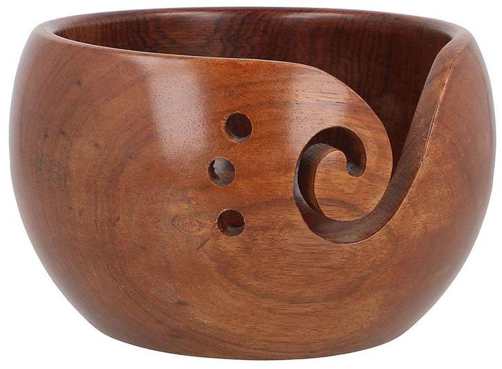 Scheepjes Yarn Bowl - Bruin Massief Rozenhout - 13x10cm, Hobby en Vrije tijd, Breien en Haken, Ophalen of Verzenden