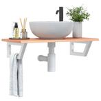 vidaXL Badkamer wandschap staal en massief eikenhout, Huis en Inrichting, Verzenden, Nieuw