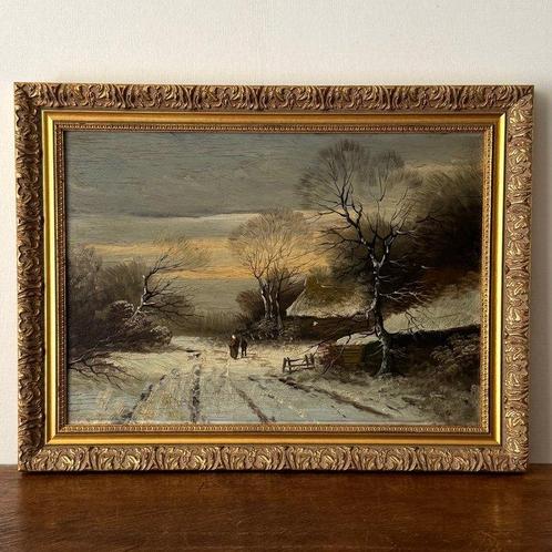 Nederlandse school (XX) - Winterlandschap met figuren, Antiek en Kunst, Kunst | Schilderijen | Klassiek
