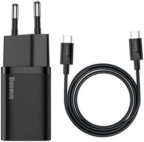 Baseus Super-Si Quick Charger 25W USB-C naar USB-C 1M Zwart, Telecommunicatie, Mobiele telefoons | Telefoon-opladers, Nieuw, Verzenden