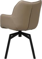 Taupe leren  draaibare eetkamerstoel - Toledo Leer Khaki (ta, Huis en Inrichting, Stoelen, Overige kleuren, Nieuw, Leer, Ophalen of Verzenden