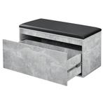 Opbergbank schoenenkast met lade 80x39x45 cm beton zwart, Huis en Inrichting, Kasten | Schoenenkasten, Nieuw, Verzenden