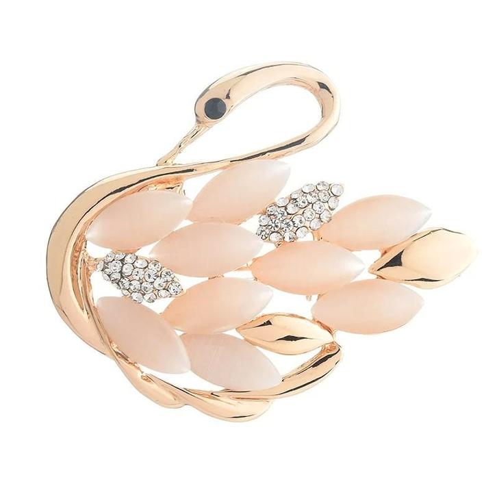 Fako Bijoux - Broche - Zwaan - Cats Eye - Kattenoog -, Sieraden, Tassen en Uiterlijk, Broches, Verzenden