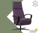 Leren relaxfauteuil Idol - Toledo Aubergine (paars) - Large, Huis en Inrichting, Fauteuils, Nieuw, Ophalen of Verzenden, 50 tot 75 cm