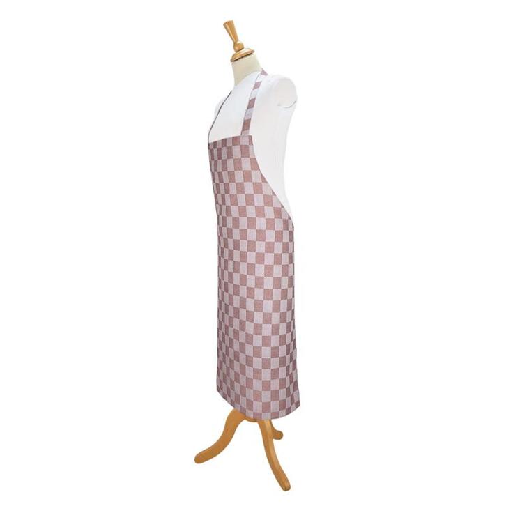 Halterschort Beige en Wit Geblokt 70x95cm 100% Katoen - Treb, Huis en Inrichting, Keuken | Textiel, Schort, Overige kleuren, Nieuw