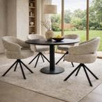 Eetkamerstoel met armleuning | Stof | Champagne | DS4U, Huis en Inrichting, Stoelen, Ophalen of Verzenden, Nieuw