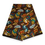 Afrikaanse print stof - Multicolor Feathers - 100% katoen, Hobby en Vrije tijd, Stoffen en Lappen, Ophalen of Verzenden, Nieuw