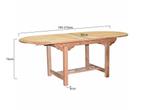 Ovaal uitschuifbare dining tuintafel 160-210x90xH76 cm teak, Tuin en Terras, Ophalen of Verzenden, Nieuw, Teakhout