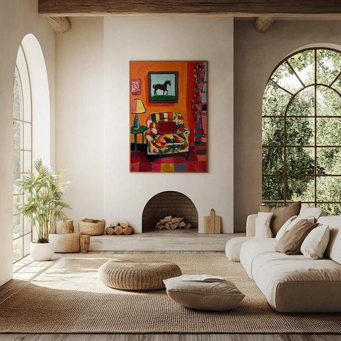 E. García - LA BUTACA COLORIDA XL (NO RESERVE), Antiek en Kunst, Kunst | Schilderijen | Modern