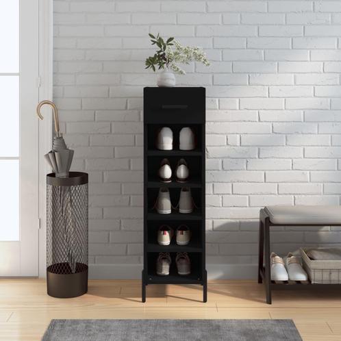 vidaXL Schoenenkast 30x35x105 cm bewerkt hout zwart, Huis en Inrichting, Kasten | Overige, Nieuw, Verzenden