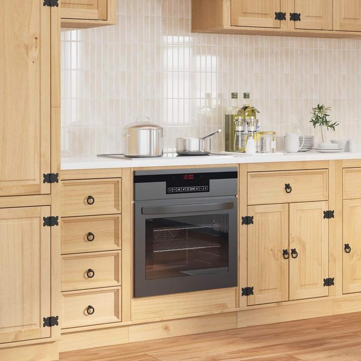 vidaXL Kast met opslag Honing 60 x 46 x 81,5 cm Massief, Huis en Inrichting, Keuken | Keukenelementen, Bruin, Nieuw, Verzenden