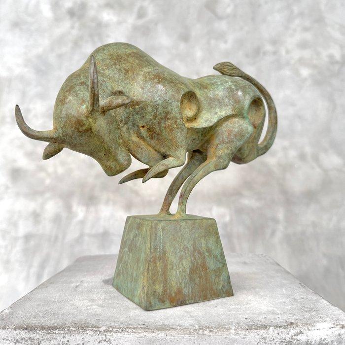 sculptuur, NO RESERVE PRICE - Cubist Bull on Stand - 22 cm -, Antiek en Kunst, Kunst | Designobjecten