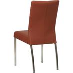 Leren eetkamerstoel Comfort - Toledo Terra (donkercognac) -, Huis en Inrichting, Stoelen, Leren eetkamerstoel Comfort - Toledo Terra (donkercognac) - Poten staal vierkant RVS past perfect in uw interieur als u woonstijl: Modern is.
