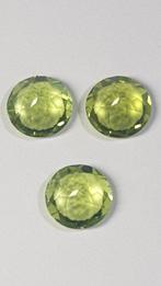 3 pcs Groen Olivijn - 3.69 ct - Antwerp Laboratory for, Sieraden, Tassen en Uiterlijk, Edelstenen, Nieuw