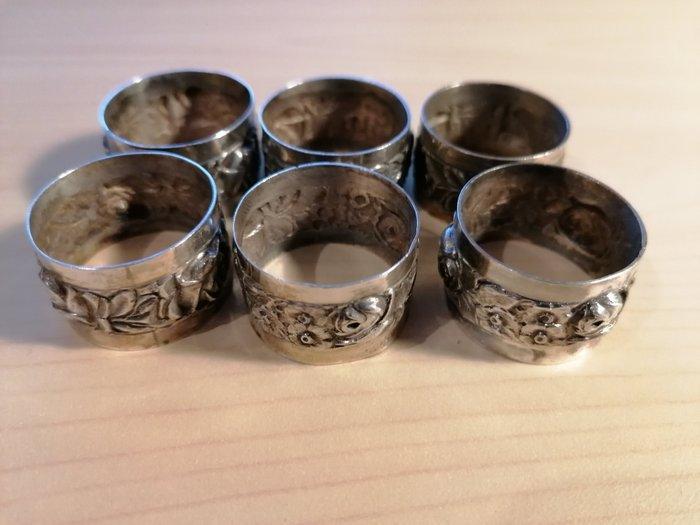 Servetring (6) - Hildesheimer Rose - .800 zilver - Juwelier, Antiek en Kunst, Antiek | Goud en Zilver