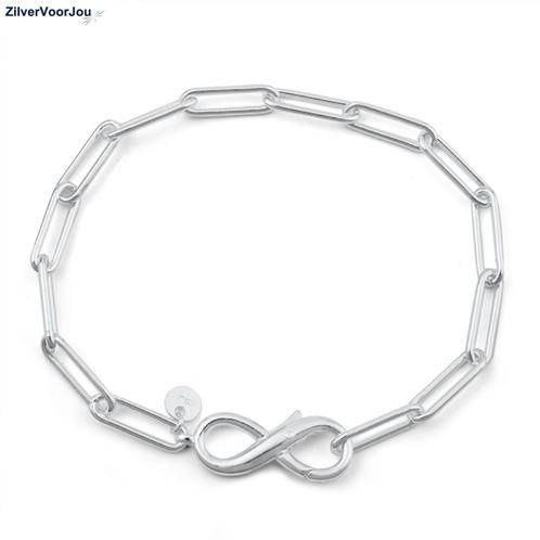 Zilveren infinity forever armbandje 19 cm, Sieraden, Tassen en Uiterlijk, Armbanden, Nieuw, Verzenden