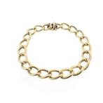 Gouden wijde gourmet schakel armband | 20 cm, Sieraden, Tassen en Uiterlijk, Armbanden, Ophalen of Verzenden, Gebruikt, Overige kleuren