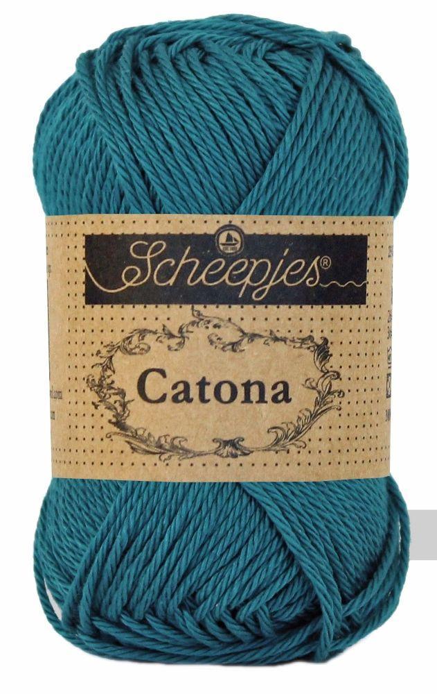 Scheepjes Catona 50 gram - 400 petrol blue - Katoen Garen, Hobby en Vrije tijd, Breien en Haken, Ophalen of Verzenden