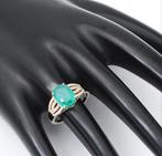 Verlovingsring - 14 karaat Geel goud - 2.62ct. tw. Smaragd -, Sieraden, Tassen en Uiterlijk, Antieke sieraden