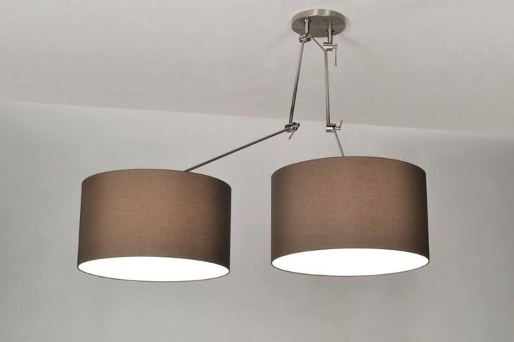 Rietveld Hanglampen - Bruin - Stof, Huis en Inrichting, Lampen | Hanglampen, Verzenden