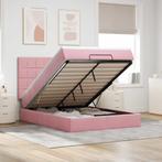 vidaXL Ottoman bed met matrassen en LEDs 140x200cm fluweel, Huis en Inrichting, Slaapkamer | Bedden, Verzenden, 140 cm, 200 cm