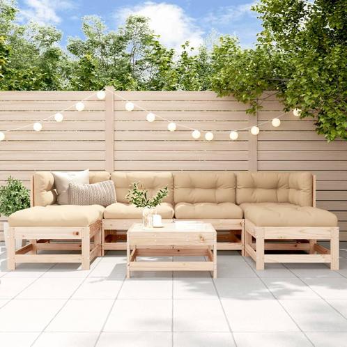 vidaXL 7-delige Loungeset massief grenenhout, Tuin en Terras, Tuinsets en Loungesets, Loungeset, Nieuw, 7 zitplaatsen, Verzenden