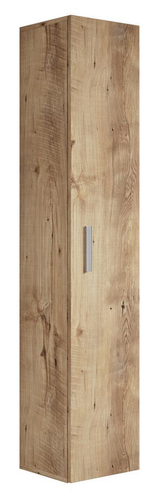 Badkamerkast Pluto 30 x 30 x 150 cm Kastanje Eiken Kolomkast, Huis en Inrichting, Badkamer | Badkamermeubels, Nieuw, (Half)hoge kast