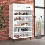 vidaXL Schoenenkast 60x35x105 cm bewerkt hout hoogglans wit, Verzenden, Nieuw