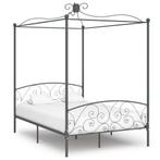 vidaXL Hemelbedframe metaal grijs 140x200 cm, Verzenden, 140 cm, 200 cm, Metaal