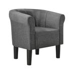 Kuipstoel Ariel schelpen fauteuil stof 70x70x58 cm donkergri, Huis en Inrichting, Fauteuils, Verzenden, Nieuw