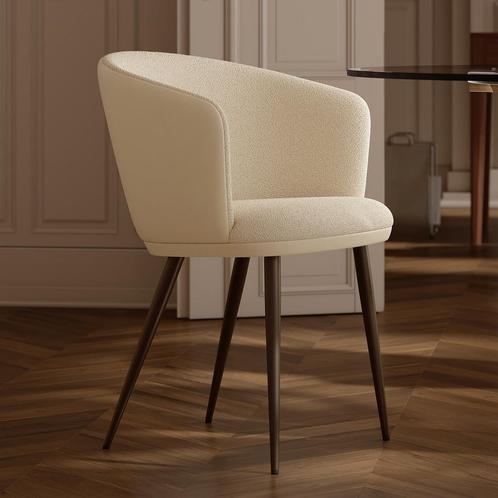 *WOONWINKEL* Dan-Form Hey Eetkamerstoel Stof En Leer Almond, Huis en Inrichting, Stoelen, Nieuw, Verzenden