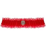 Kousenband rood met strass bloemetje NIEUW, Ophalen of Verzenden, Nieuw, Rood