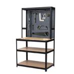 Benson Robuuste werkbank - hout en staal - 180x90x60 cm -..., Huis en Inrichting, Ophalen of Verzenden, Nieuw