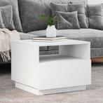vidaXL Salontafel met LED-verlichting 50x49x40 cm wit, Verzenden, Nieuw, Overige houtsoorten, 50 tot 100 cm