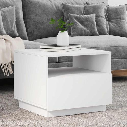 vidaXL Salontafel met LED-verlichting 50x49x40 cm wit, Huis en Inrichting, Tafels | Salontafels, 50 tot 100 cm, Nieuw, Overige houtsoorten