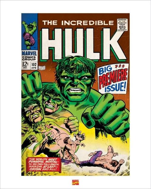 Kunstdruk Hulk 40x50cm, Huis en Inrichting, Woonaccessoires | Schilderijen, Tekeningen en Foto's, Nieuw, Verzenden