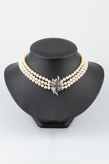 3-strengs cultive parel collier