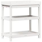 Oppottafel Grenen Wit - 86cm hoog - Retourdeal 40%, Ophalen of Verzenden, Nieuw, Rechthoekig, Hout
