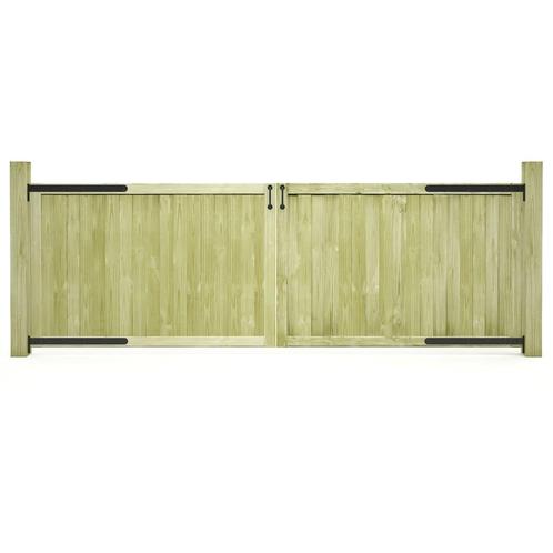 vidaXL Poorten 2 st 300x100 cm geïmpregneerd grenenhout, Tuin en Terras, Tuinpoorten, Nieuw, Verzenden