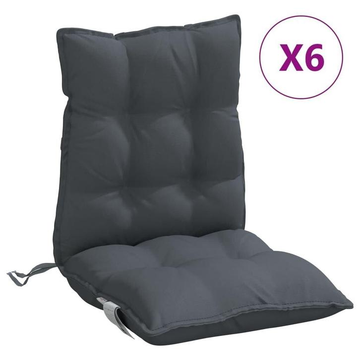 6x Lage Rug Stoelkussen Antraciet | Tweedekansje | OP=OP, Tuin en Terras, Tuinmeubel-accessoires, Nieuw, Ophalen of Verzenden