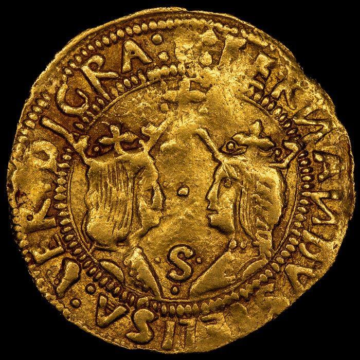 Koninkrijk Spanje. Reyes Católicos. Doble Excelente Sevilla, Postzegels en Munten, Munten | Europa | Niet-Euromunten