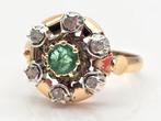 Ring - 18 karaat Geel goud, Witgoud Smaragd - Diamant, Nieuw