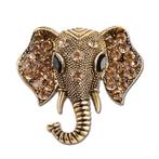 Fako Bijoux® - Broche - Olifantenkop - Kristal - 38x37mm -, Sieraden, Tassen en Uiterlijk, Broches, Verzenden, Nieuw