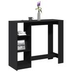 vidaXL Bartafel met schap 124x46x103,5 cm bewerkt hout zwart, Verzenden, Nieuw