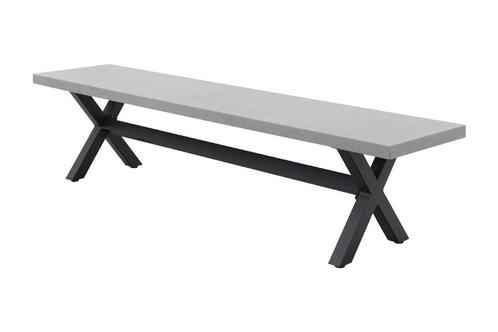 Verona betonlook tuinbank - 190 x 40 cm. - matt black, Tuin en Terras, Tuinstoelen, Nieuw, Overige materialen, Verzenden