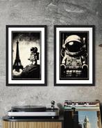 Æ (XX-XXI) - 2 x mixed media artworks - Lego Space - Signed,, Kinderen en Baby's, Speelgoed | Duplo en Lego, Nieuw