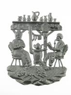 Tinnen tafereel in reliëf, Verzenden, Gebruikt