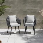 Set van 2 stoelen Lugano in rope-design met aluminium frame, Tuin en Terras, Overige Tuin en Terras, Verzenden, Nieuw