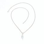 Halsketting - 18 karaat Witgoud Aquamarijn - Diamant, Nieuw