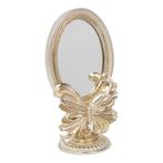 Spiegel Ovaal vlinder hars zilver 14,6x10x25,3cm, Verzenden, Nieuw